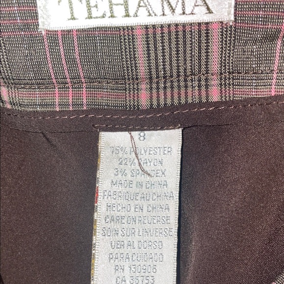 TEHAMA Checkered Mini Skort Brown and Pink - Picture 2 of 5